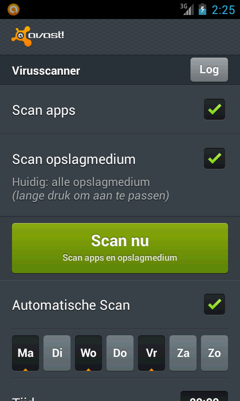 Afbeelding van de avast mobile security and antivirus interface