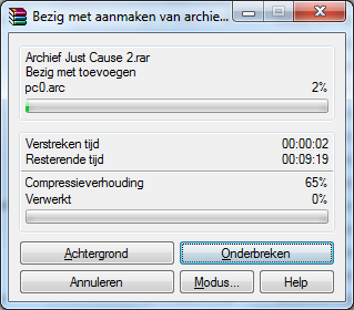 bestanden comprimeren met winrar