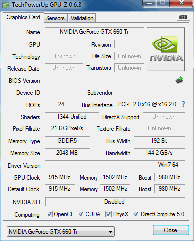 pguz weergave van de nvidia gtx 660ti videokaart