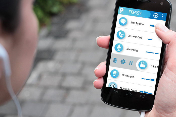 Afbeelding van de interface van de pressy app voor android