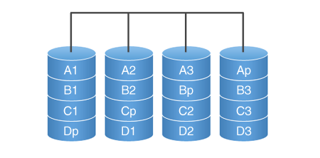 Afbeelding van een raid 5 array