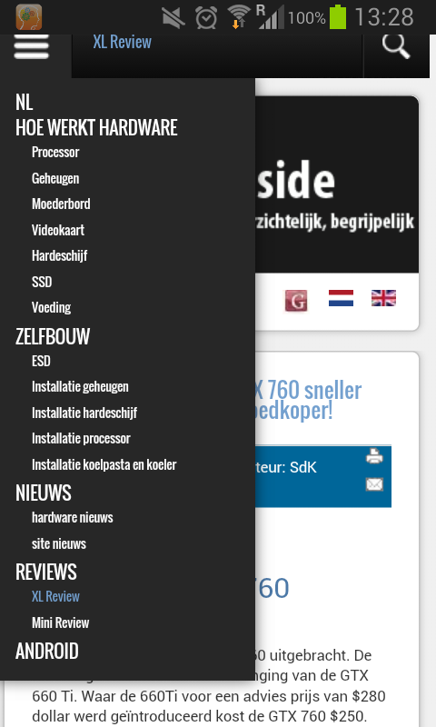 pcinside update 3.2 mobiele site. deze nieuwe vormgeving is beter geschikt voor touch schermen