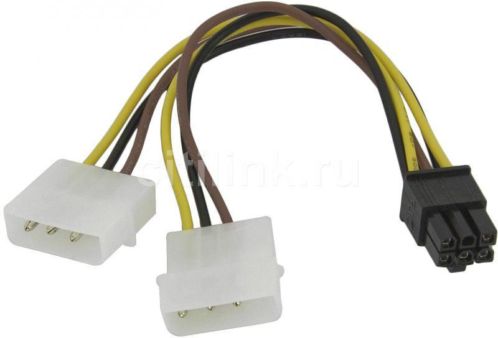 Verloopkabel Molex naar PCI-E 6pins